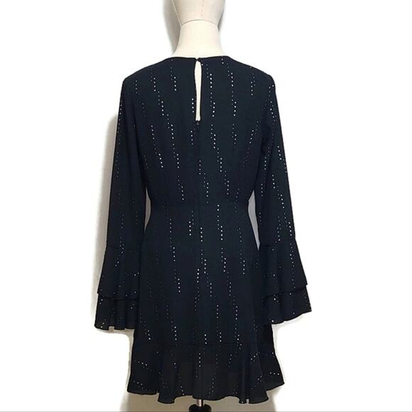 Who What Wear Black Midi Dress Crew Neck Bell Sleeve A Line Workwear Party S - Picture 9 of 16